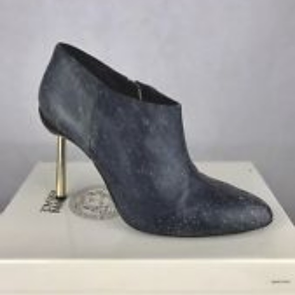 DENIM BOOTIE Silver Heel Sz 8 - Picture 4 of 4